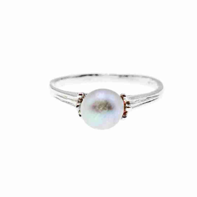 Sky Jewelry Серебряное кольцо с жемчугом  Классика
