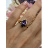 Sky Jewelry Серебряное кольцо в позолоте с аметистом и фианитами  Маркиз