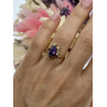 Sky Jewelry Серебряное кольцо в позолоте с аметистом и фианитами  Маркиз