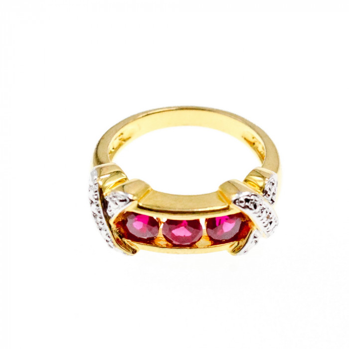 Sky Jewelry Серебряное кольцо в позолоте с топазами  Блеск