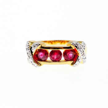 Sky Jewelry Серебряное кольцо в позолоте с топазами  Блеск