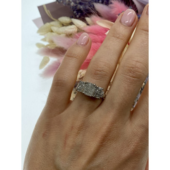 Sky Jewelry Серебряное кольцо с марказитом и фианитом   Идеал