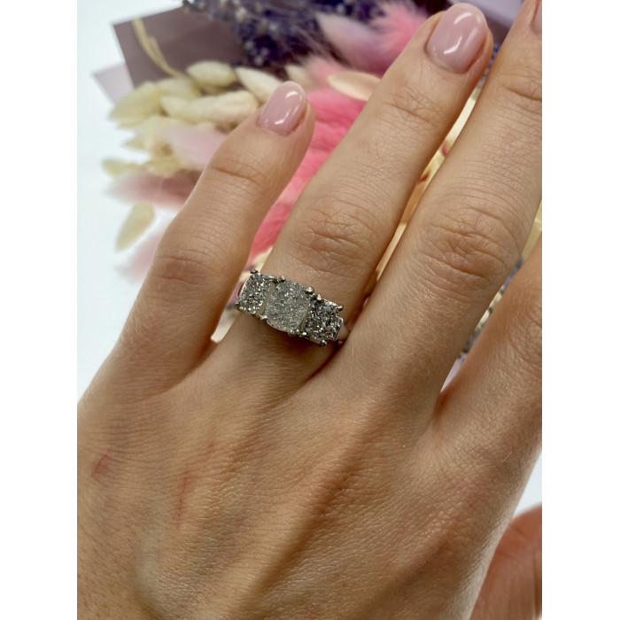 Sky Jewelry Серебряное кольцо с марказитом и фианитом   Идеал