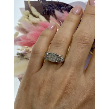 Sky Jewelry Серебряное кольцо с марказитом и фианитом   Идеал