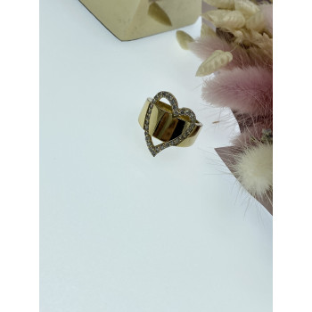 Sky Jewelry Серебряное кольцо в позолоте с фианитами  Сердце