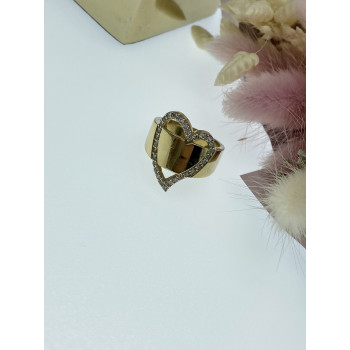 Sky Jewelry Серебряное кольцо в позолоте с фианитами  Сердце