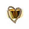 Sky Jewelry Серебряное кольцо в позолоте с фианитами  Сердце
