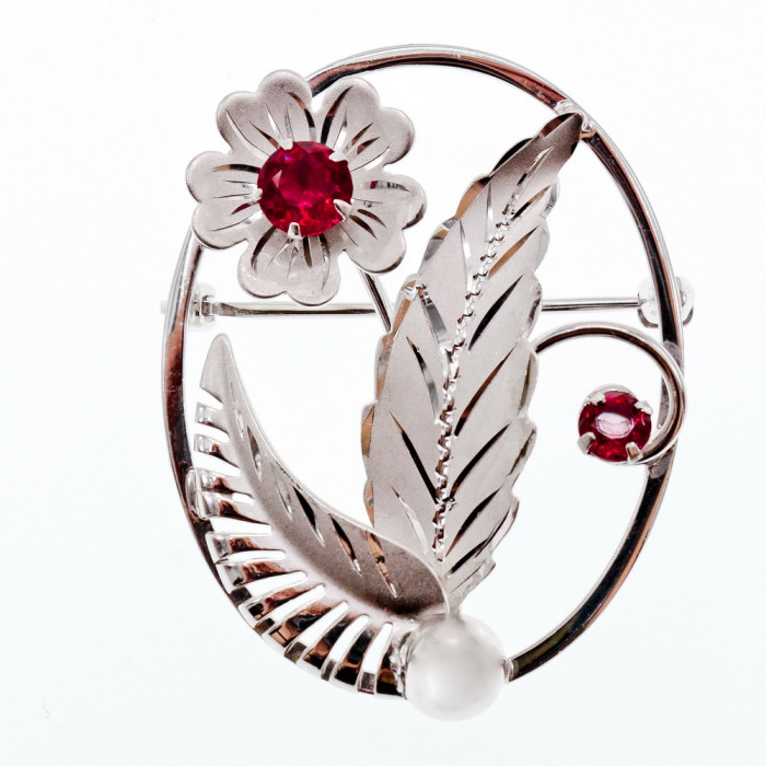 Sky Jewelry Серебряная брошь с топазом  Счастье