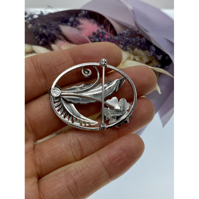 Sky Jewelry Серебряная брошь с топазом  Счастье