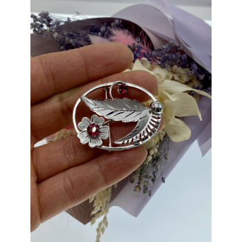 Sky Jewelry Серебряная брошь с топазом  Счастье