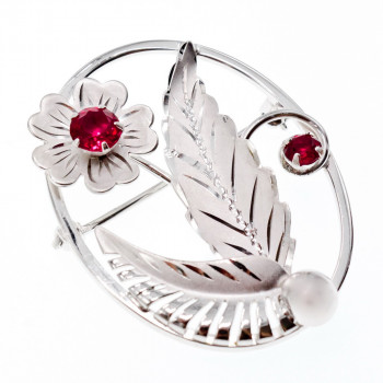 Sky Jewelry Серебряная брошь с топазом  Счастье