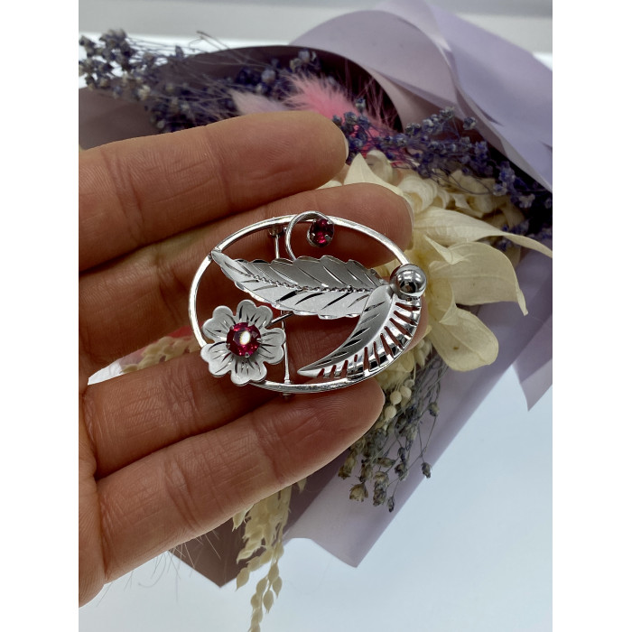 Sky Jewelry Серебряная брошь с топазом  Счастье