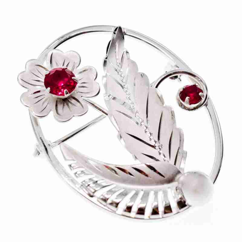 Sky Jewelry Серебряная брошь с топазом  Счастье