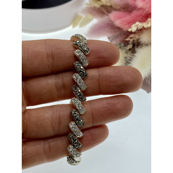 Sky Jewelry Серебряный браслет с марказитами и фианитами   Стиль