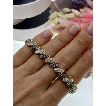 Sky Jewelry Серебряный браслет с марказитами и фианитами   Стиль