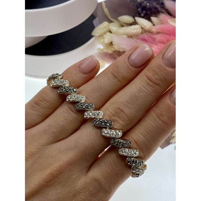 Sky Jewelry Серебряный браслет с марказитами и фианитами   Стиль