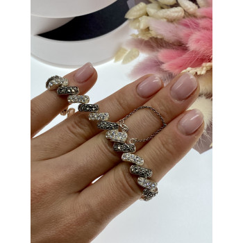 Sky Jewelry Серебряный браслет с марказитами и фианитами   Стиль