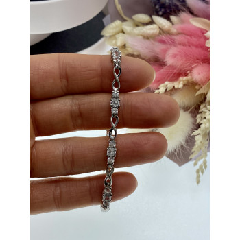 Sky Jewelry Серебряный браслет с белым топазом  Бесконечность