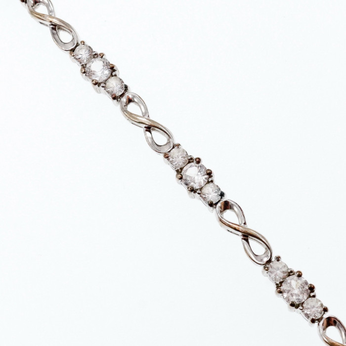 Sky Jewelry Серебряный браслет с белым топазом  Бесконечность