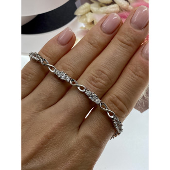 Sky Jewelry Серебряный браслет с белым топазом  Бесконечность