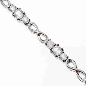 Sky Jewelry Серебряный браслет с белым топазом  Бесконечность
