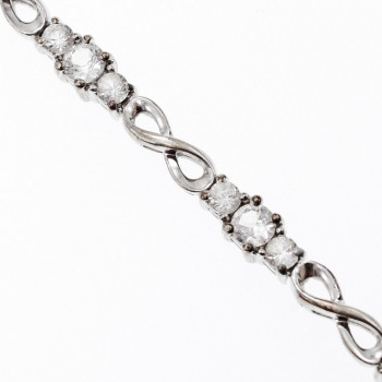 Sky Jewelry Серебряный браслет с белым топазом  Бесконечность