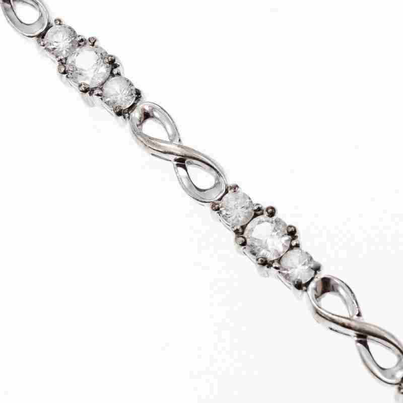 Sky Jewelry Серебряный браслет с белым топазом  Бесконечность
