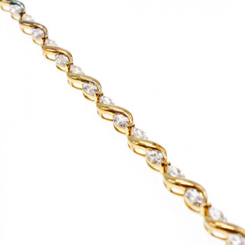 Sky Jewelry Серебряный браслет в позолоте с фианитами  Шарм