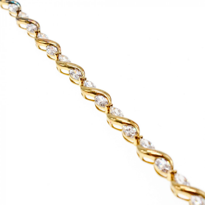 Sky Jewelry Серебряный браслет в позолоте с фианитами  Шарм