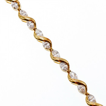 Sky Jewelry Серебряный браслет в позолоте с фианитами  Шарм