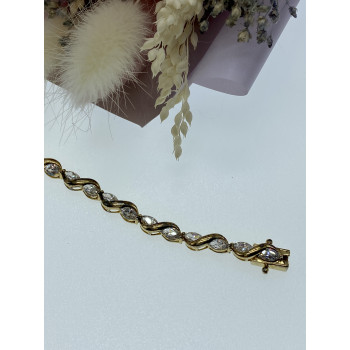 Sky Jewelry Серебряный браслет в позолоте с фианитами  Шарм