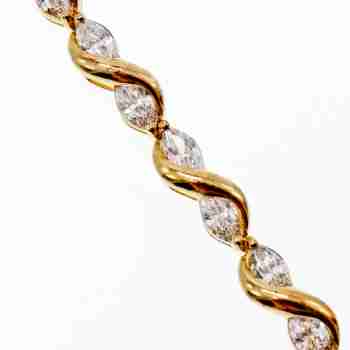 Sky Jewelry Серебряный браслет в позолоте с фианитами  Шарм