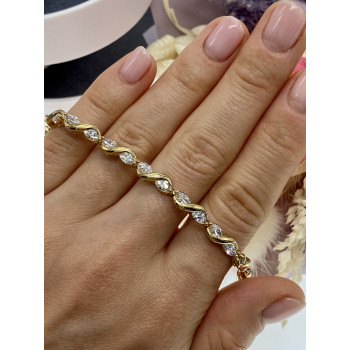 Sky Jewelry Серебряный браслет в позолоте с фианитами  Шарм