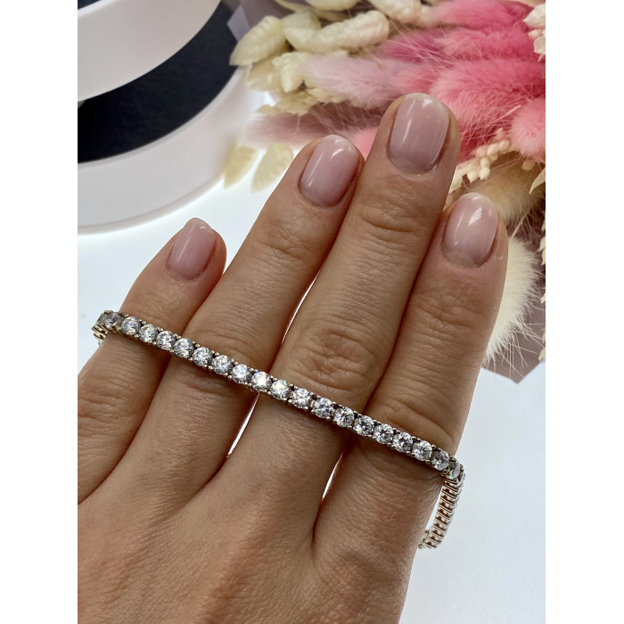Sky Jewelry Серебряный браслет с фианитами  Блеск Алмаза