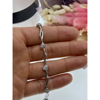 Sky Jewelry Серебряный браслет с топазами  Сердце