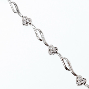 Sky Jewelry Серебряный браслет с топазами  Сердце