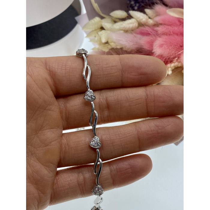 Sky Jewelry Серебряный браслет с топазами  Сердце