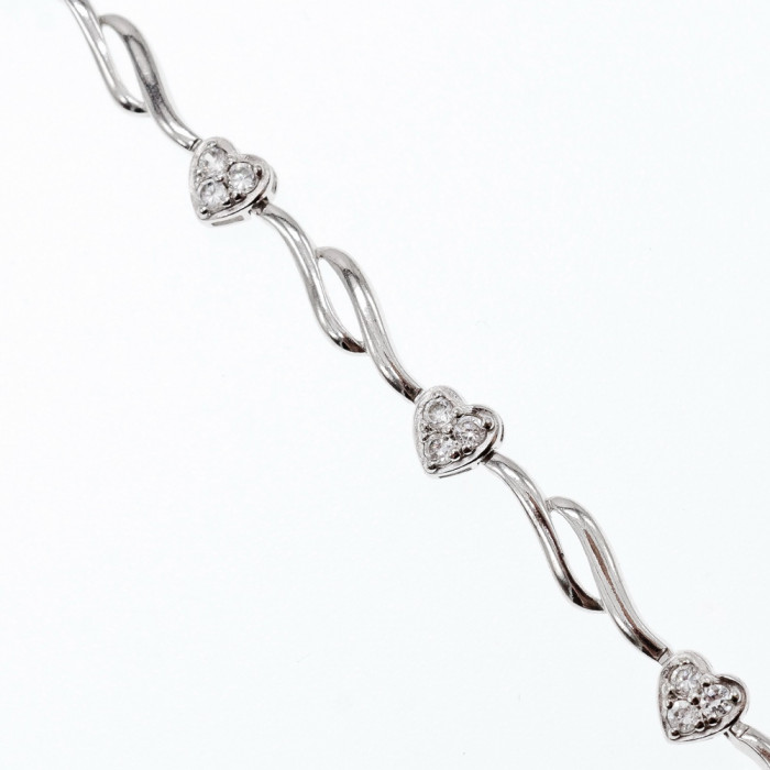 Sky Jewelry Серебряный браслет с топазами  Сердце