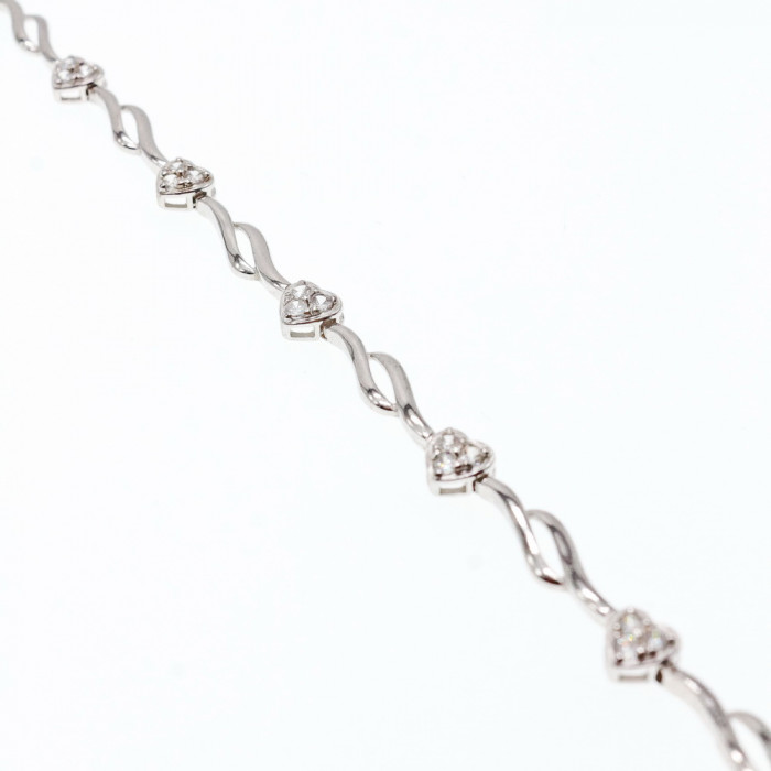 Sky Jewelry Серебряный браслет с топазами  Сердце