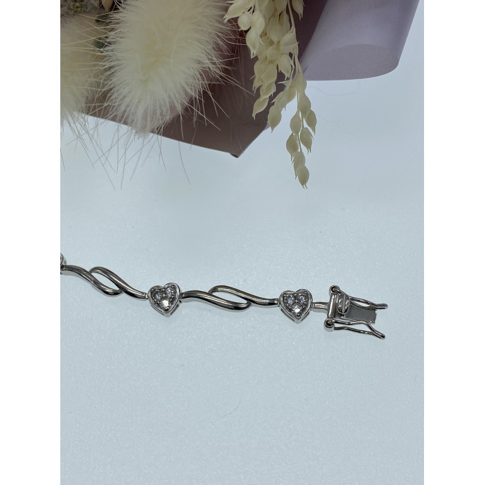Sky Jewelry Серебряный браслет с топазами  Сердце