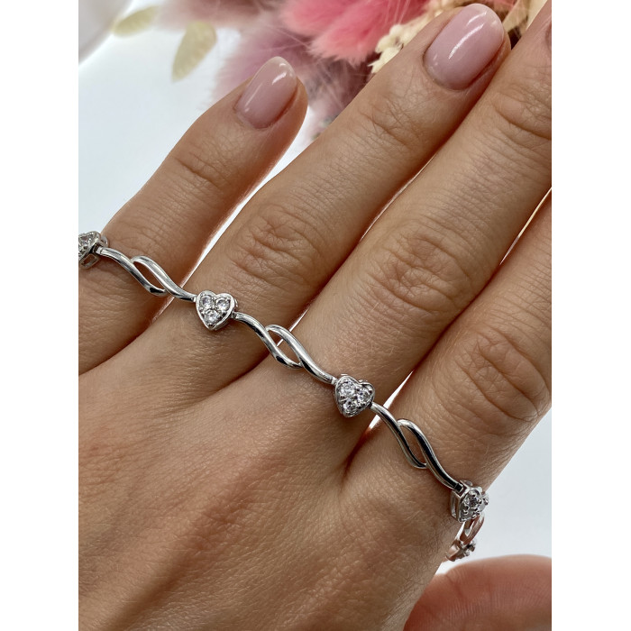 Sky Jewelry Серебряный браслет с топазами  Сердце