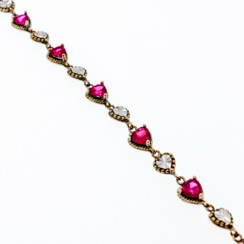 Sky Jewelry Серебряный браслет в позолоте с топазами  Сердце