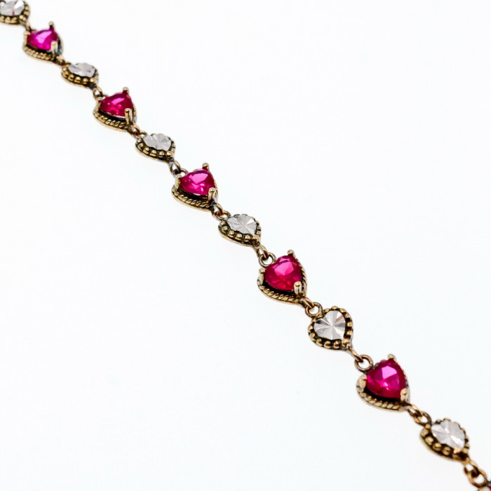Sky Jewelry Серебряный браслет в позолоте с топазами  Сердце
