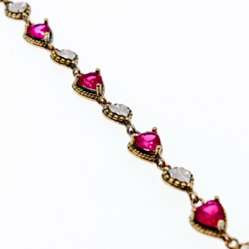 Sky Jewelry Серебряный браслет в позолоте с топазами  Сердце