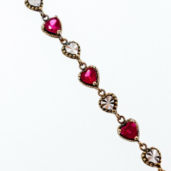 Sky Jewelry Серебряный браслет в позолоте с топазами  Сердце