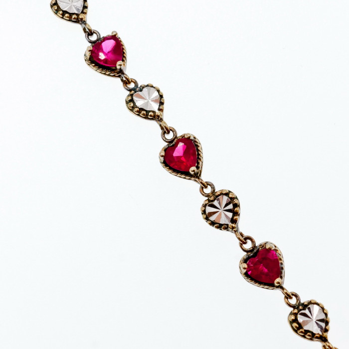 Sky Jewelry Серебряный браслет в позолоте с топазами  Сердце