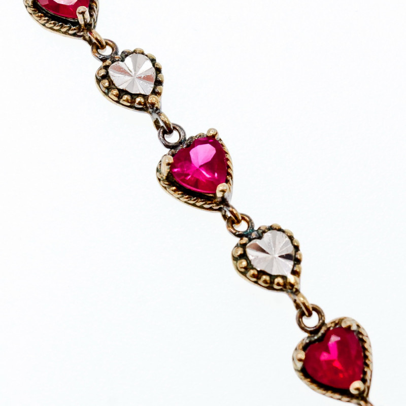 Sky Jewelry Серебряный браслет в позолоте с топазами  Сердце