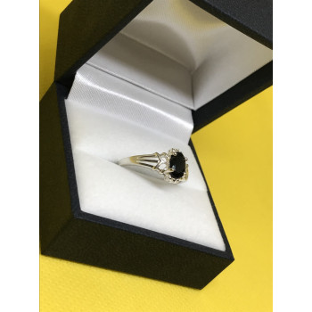 Sky Jewelry Серебряное кольцо 925 пробы с камнем черная шпинель