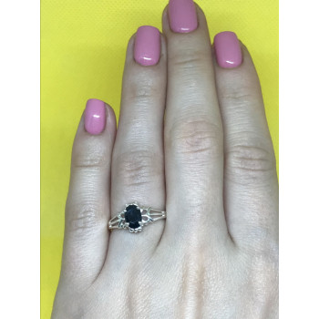 Sky Jewelry Серебряное кольцо 925 пробы с камнем черная шпинель