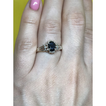 Sky Jewelry Серебряное кольцо 925 пробы с камнем черная шпинель